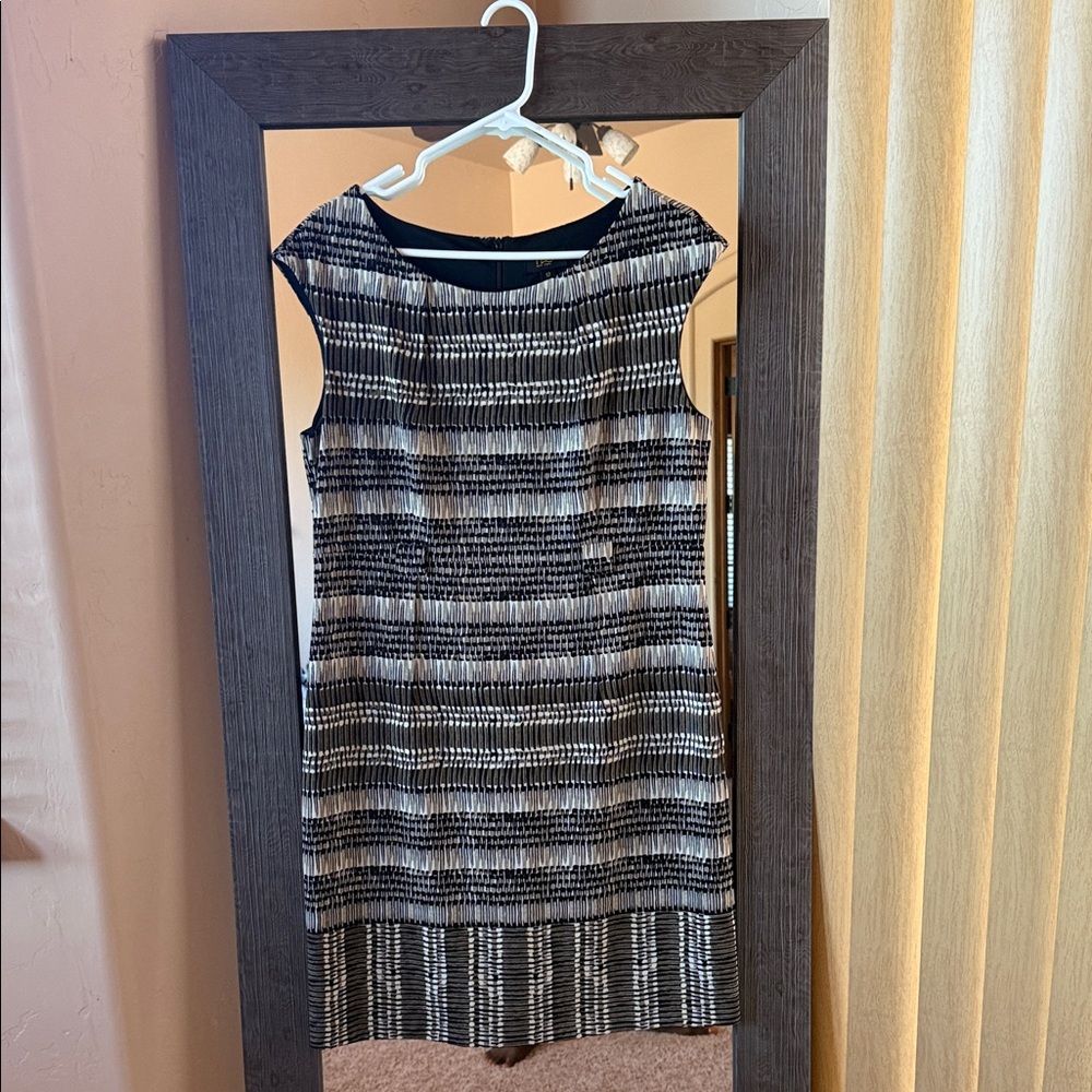 Elegant Black and White Striped Dress